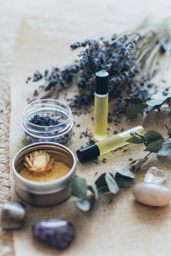 pexels-photo-3865676 Elevate your relaxation with aromatherapy essentials featuring lavender and massage oils.